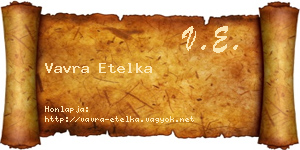 Vavra Etelka névjegykártya